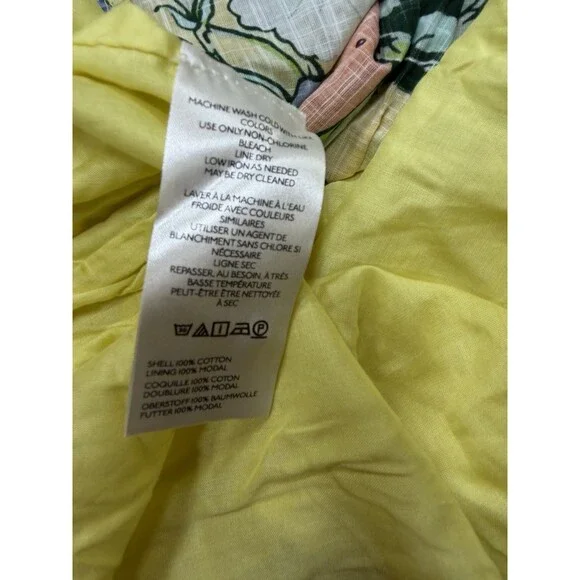 Anthropologie Midi Dress Women Peregrine Yellow Floral Preppy Vacay Boho XL NWT - Picture 9 of 10